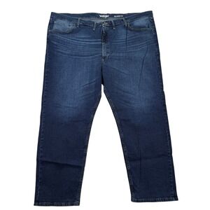NEW Wrangler Mens 52x30 Relaxed Fit Dark Wash Denim Jeans‎ Casual 10MGW15KN Flex